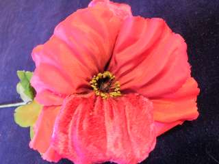Vintage Millinery Flower Velvet Poppy 5 Bold ZJ Red  