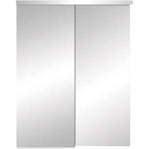   In. Steel White Sliding Mirror Bypass Door 347523 at The Home Depot