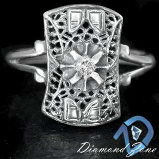   DIAMOND FILIGREE RING NO RESERVE ANTIQUE LOOK ART DECO RETRO VINTAGE
