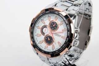 Luxury Design Watch Hours Clock Sport Mens Fashion Stainless Steel 