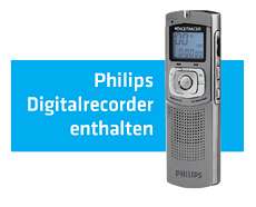 Inklusive Philips Digitalaufnahmegerät mit 64 MB Flash Speicher