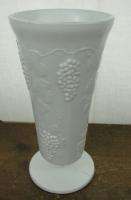 Vintage Indiana Harvest White Milk Glass Grape Vase  
