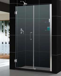 UNIDOOR Frameless 58 59 Shower Door with Glass Shelves  