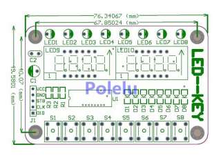 TM1638 LED KEY Module(8 Bit Digital Tube+8 LED+8 Keys)  