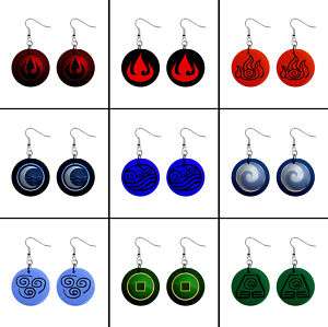 AVATAR THE LAST AIRBENDER 4 NATIONS BUTTON EARRING 1  