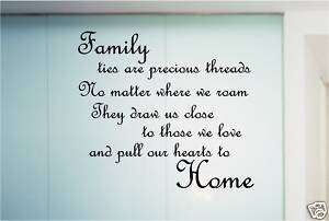 FAMILY POEM QUOTE STICKER WALL ART BEDROOM KITCHEN  