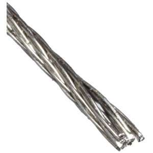 Stainless Steel 302/304 Bright Wire Rope, 7x3 Strand Core, 0.018 Bare 