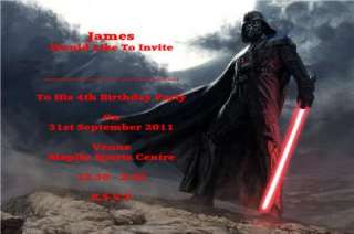 10 Personalised Star Wars Invitations /Thank You Cards  
