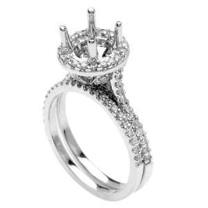  0.85ct 18K Semi Mount Diamond Engagement Ring in 950 