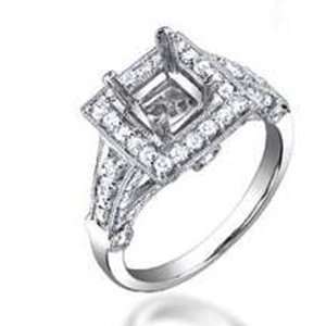  1 Carat Diamond 18k White Gold Engagement Setting / Semi Mount 