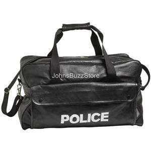 Equipment Duffle Gear Bag Black New Police Logo Genuine Leather