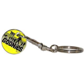 NEW THE GOONIES CAST METAL TROLLEY COIN TOKEN KEYRING  