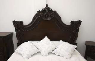 French Bedroom Furniture Ornate Carved Bed King Size  