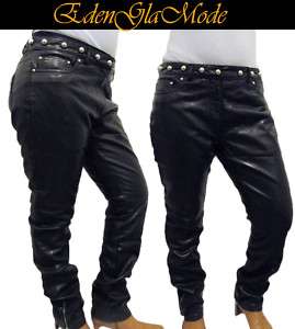   Pantalon /slim / clouté style cuir en polyurethane T38