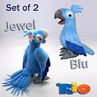 RIO THE MOVIE Blu and Jewel Push Toy Set of 2 Parrots