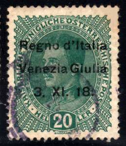 1918 Occupazione Venezia Giulia 20 h. usato  