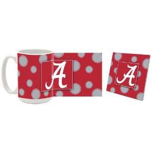 Alabama Crimson Tide Polka Dots Mug and Coaster Set  