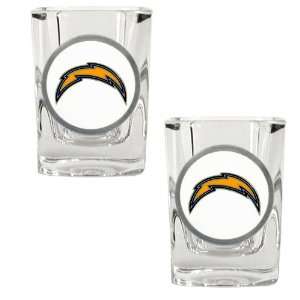 San Diego Chargers   NFL 2oz Square Shot Glass Set (White)   2 Pack 