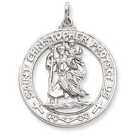   Sterling Silver Saint Christopher Medal Pendant   JewelryWeb Jewelry