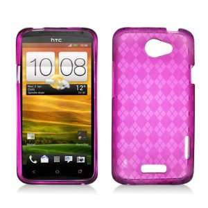 Silicone Soft Skin Gel Case Cover for HTC One X [AT&T] (Plaid   Pink)
