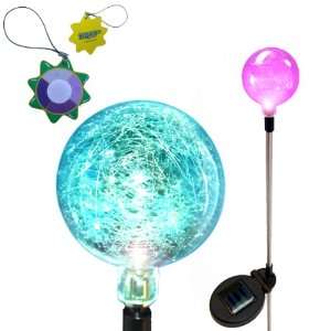  HQRP Changing Multi Color Crackle Glass Ball, Solar Power 