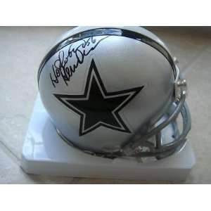 Hollywood Henderson Dallas Cowboys Signed Mini Helmet   Autographed 