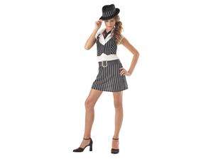 Mobster Ganster Roaring 20S Girl Striped Dress Child Costume Tween 