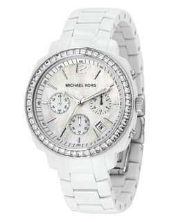 Michael Kors Watch, Womens Chronograph White Acrylic Bracelet MK5079 