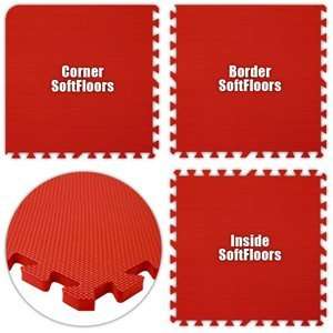  Floor Pad, SoftFloors, Red, 24 x 42 Set, Total Sq. Ft 