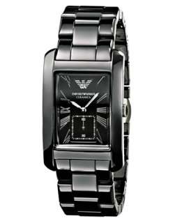 Emporio Armani Watch, Mens Black Ceramic Bracelet AR1406