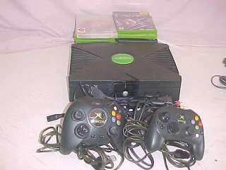 Original XBOX 4 controllers 17 games all good 091001212820  
