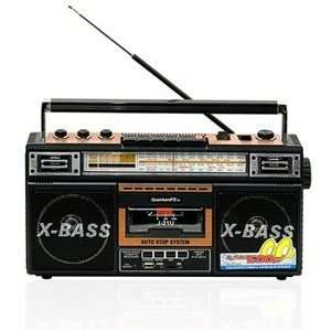  AM/FM/SW1 SW2 4 Band Radio Cassette Recorder with USB/SD 