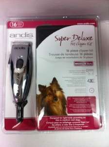 Andis Super Deluxe Trimmer Pet Clipper Dog Grooming 16 Piece  