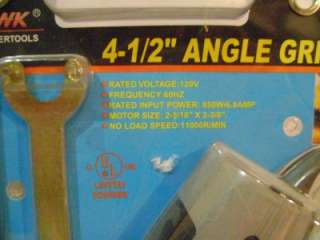 New Cal Hawk 4 1/2 Angle Grinder w/accessories UL  