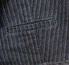Ladies Anne Klein AK Jeans Black/Dark Denim Pinstriped Denim Vest Sz 