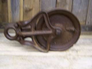 Vintage Cast Iron Barn Pulley, Farm Hay Carrier Antique Collectible 