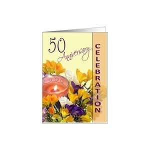  50th Wedding Anniversary Invitation   freesias Card 