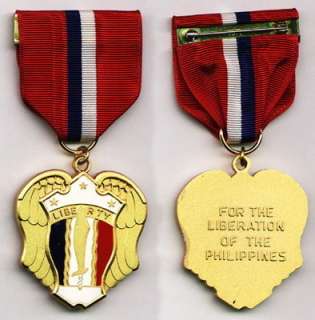 Philippine Liberation Medal & Ribbon Bar UM611 WWII Full Size  