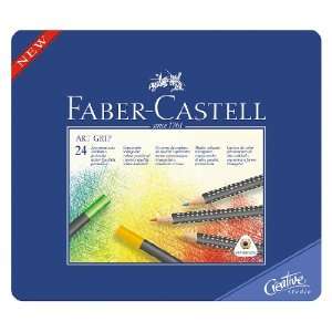 FABER CASTELL 24 ART GRIP COLOUR PENCILS IN METAL TIN  