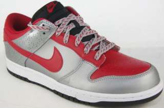 NIKE DUNK LOW 318019 661 Red Silver Mens Shoes 10  