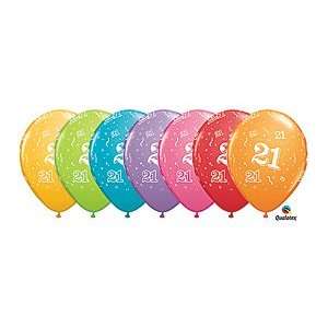  Set of 5 Assorted 11 21st Birthday Latex Balloon Health 