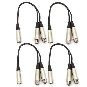  SEISMIC AUDIO   SA Y4   4 Pack 1 Splitter Patch Cables 