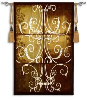 Wrought Iron Damask Ornamental Tapestry Wall Hanging  