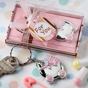  Pink baby carriage design key chains: Baby