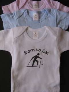 Born to ski baby shirt infant newborn bodysuit creeper  