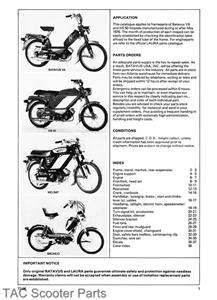 Batavus Moped VA, HS50, Mobat & Bronco Parts Manual  