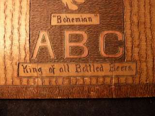   1900 Hand Carved Wooden Sign ABC Bohemian Beer Outstanding  