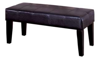 Contemporary Espresso Leatherette Bedroom Accent Bench  