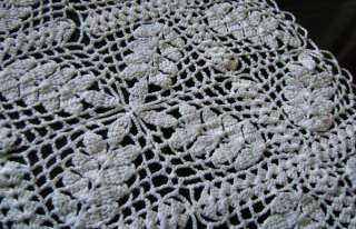 Vtg Fancy Crochet Lace Tray Cloth Doily Table Runner  