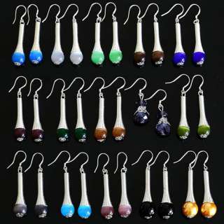 Wholesale wonderful color lots 15 pairs cat eye pearl dangle earring 